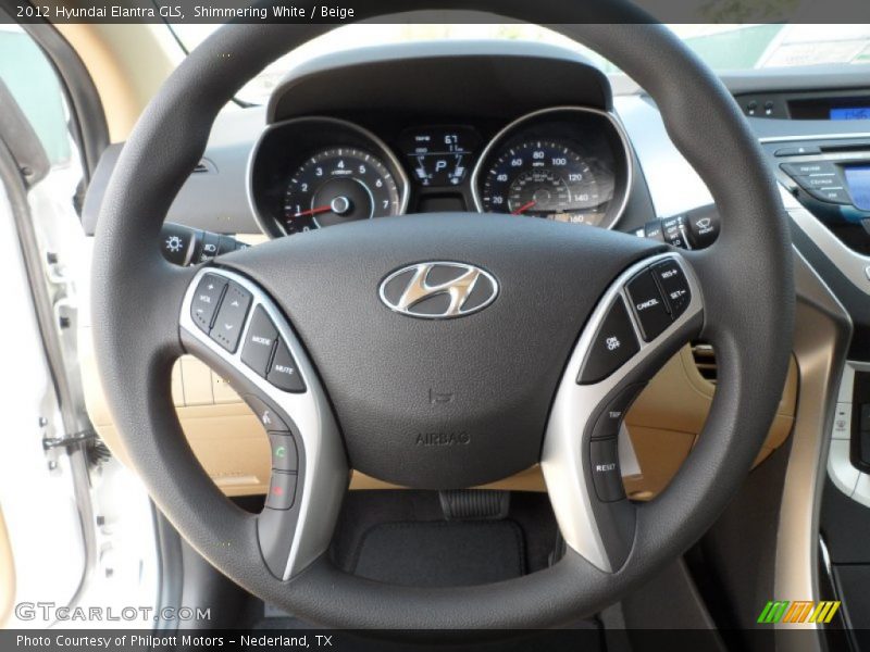 Shimmering White / Beige 2012 Hyundai Elantra GLS