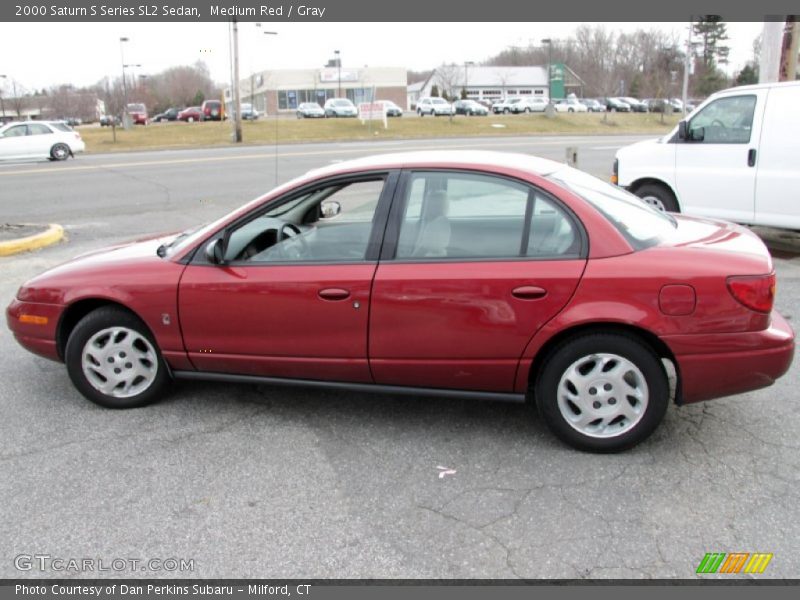 Medium Red / Gray 2000 Saturn S Series SL2 Sedan