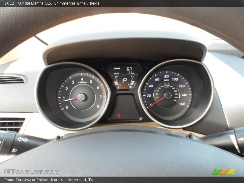 Shimmering White / Beige 2012 Hyundai Elantra GLS