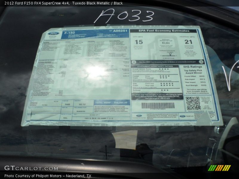 Tuxedo Black Metallic / Black 2012 Ford F150 FX4 SuperCrew 4x4