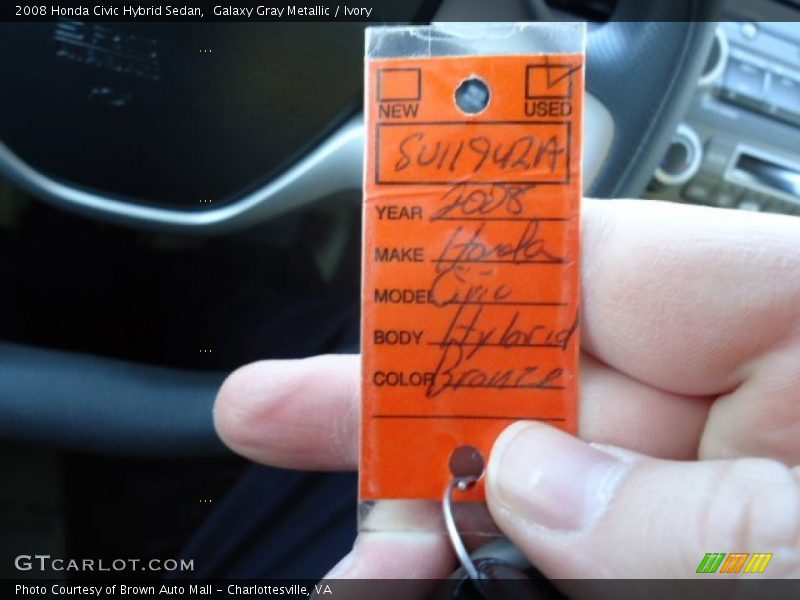 Galaxy Gray Metallic / Ivory 2008 Honda Civic Hybrid Sedan