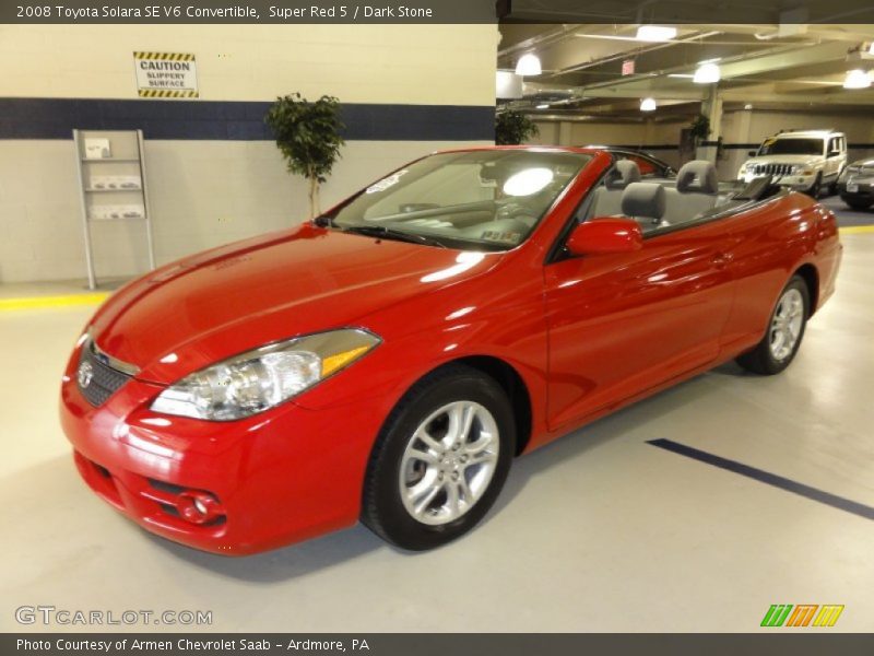 Super Red 5 / Dark Stone 2008 Toyota Solara SE V6 Convertible