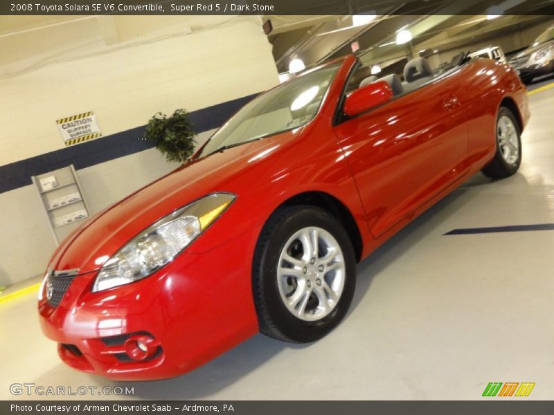 Super Red 5 / Dark Stone 2008 Toyota Solara SE V6 Convertible