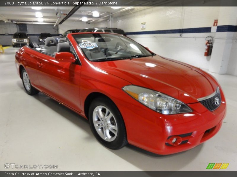 Super Red 5 / Dark Stone 2008 Toyota Solara SE V6 Convertible
