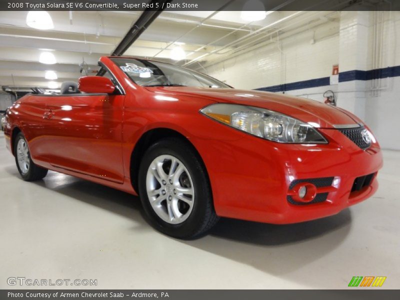 Super Red 5 / Dark Stone 2008 Toyota Solara SE V6 Convertible
