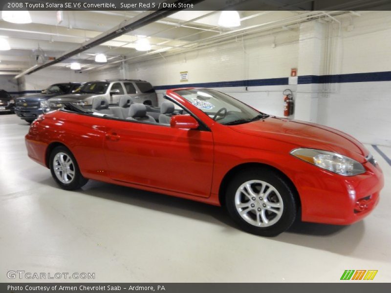 Super Red 5 / Dark Stone 2008 Toyota Solara SE V6 Convertible