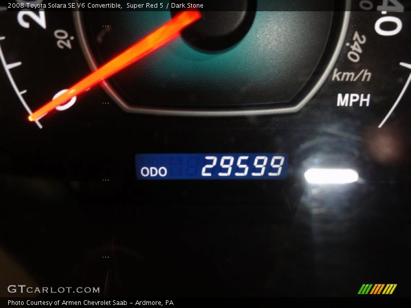 Super Red 5 / Dark Stone 2008 Toyota Solara SE V6 Convertible