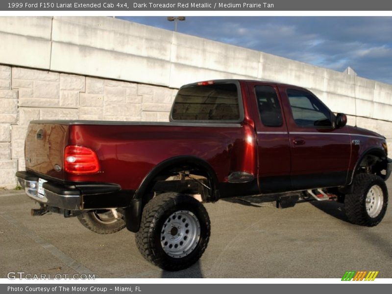 Dark Toreador Red Metallic / Medium Prairie Tan 1999 Ford F150 Lariat Extended Cab 4x4