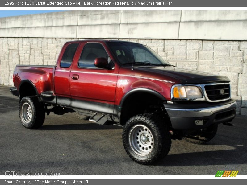 Dark Toreador Red Metallic / Medium Prairie Tan 1999 Ford F150 Lariat Extended Cab 4x4