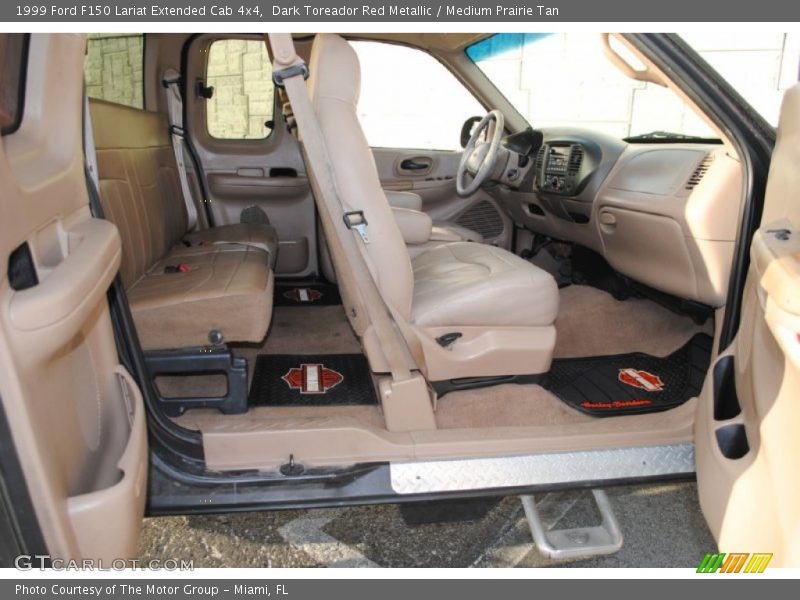 Dark Toreador Red Metallic / Medium Prairie Tan 1999 Ford F150 Lariat Extended Cab 4x4