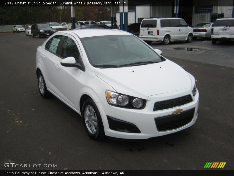 Summit White / Jet Black/Dark Titanium 2012 Chevrolet Sonic LS Sedan