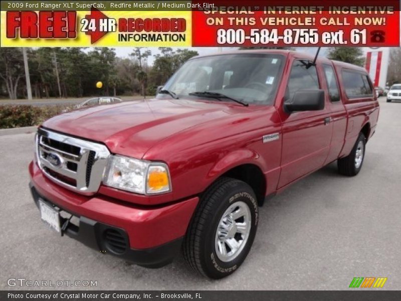Redfire Metallic / Medium Dark Flint 2009 Ford Ranger XLT SuperCab