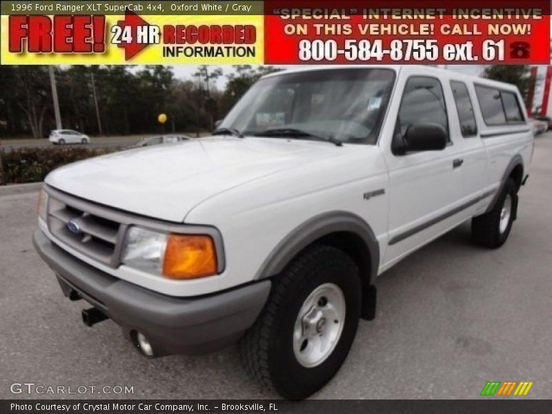 Oxford White / Gray 1996 Ford Ranger XLT SuperCab 4x4