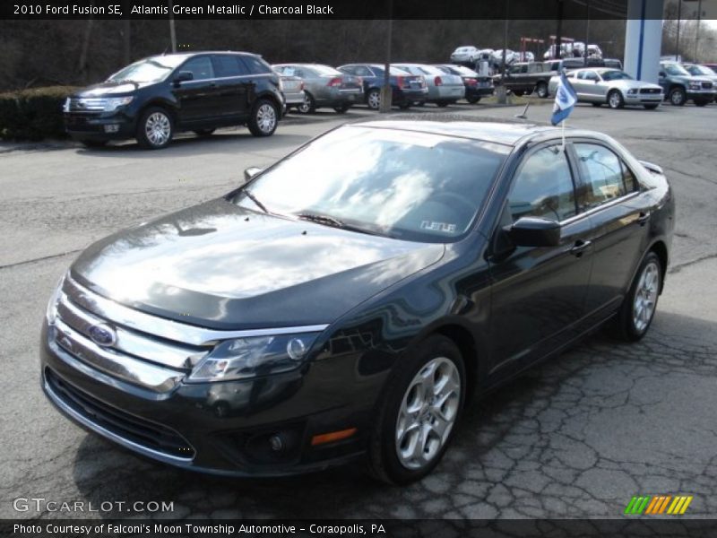 Atlantis Green Metallic / Charcoal Black 2010 Ford Fusion SE