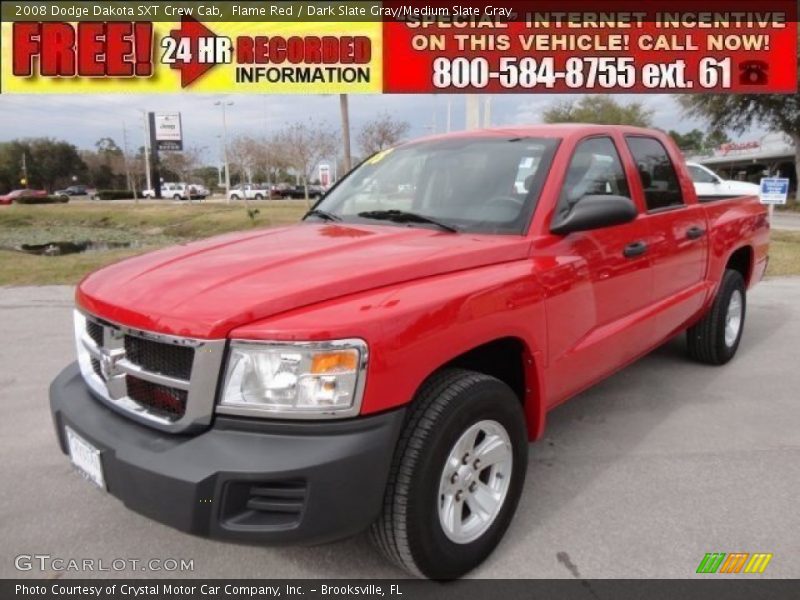 Flame Red / Dark Slate Gray/Medium Slate Gray 2008 Dodge Dakota SXT Crew Cab
