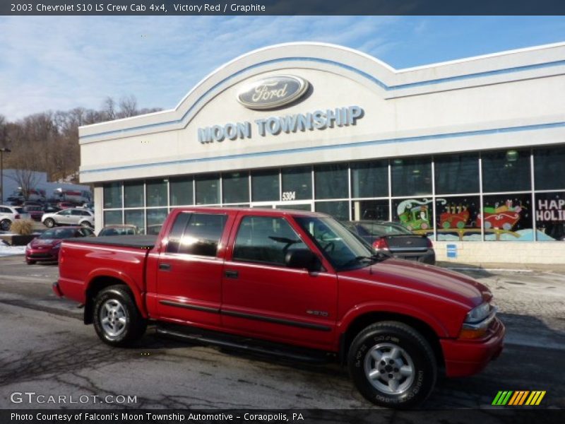 Victory Red / Graphite 2003 Chevrolet S10 LS Crew Cab 4x4