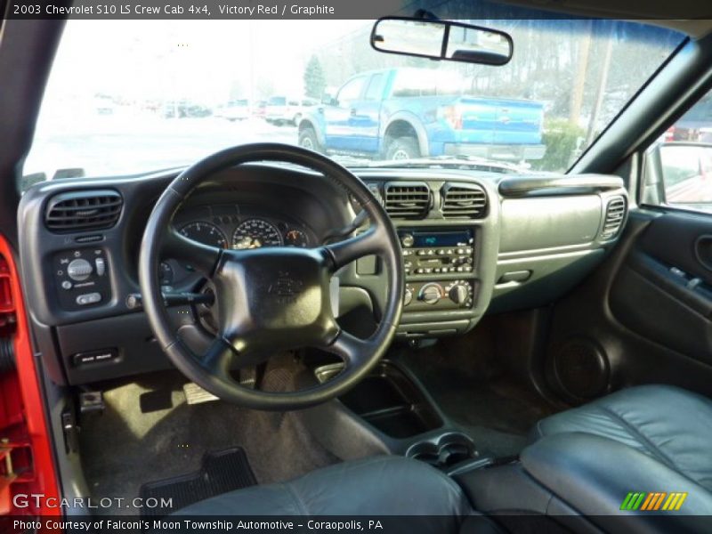 Victory Red / Graphite 2003 Chevrolet S10 LS Crew Cab 4x4