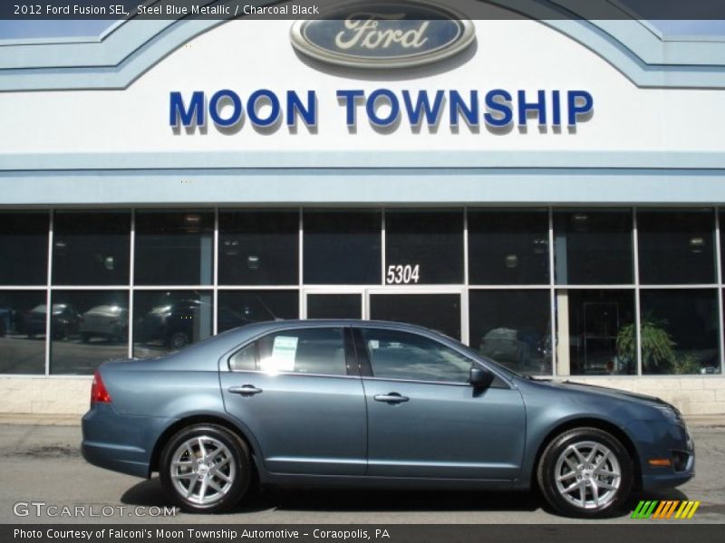 Steel Blue Metallic / Charcoal Black 2012 Ford Fusion SEL