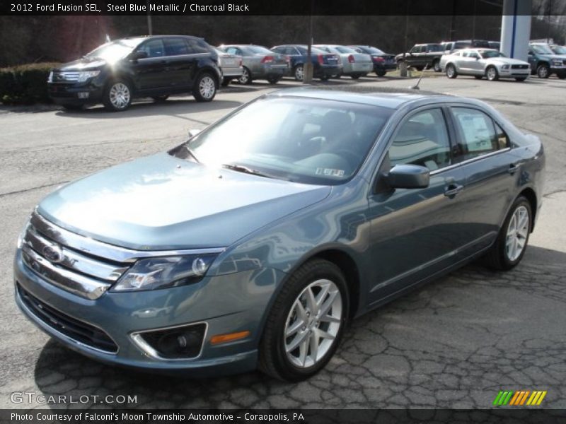 Steel Blue Metallic / Charcoal Black 2012 Ford Fusion SEL