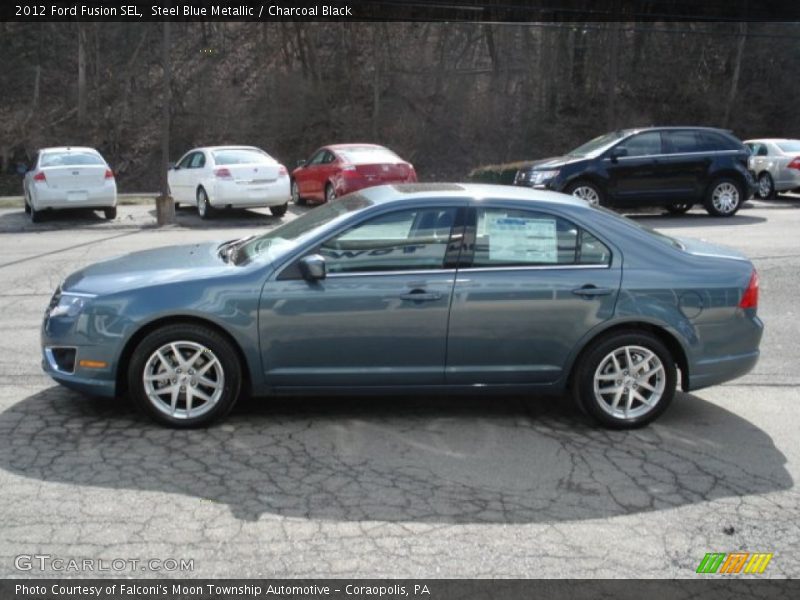 Steel Blue Metallic / Charcoal Black 2012 Ford Fusion SEL