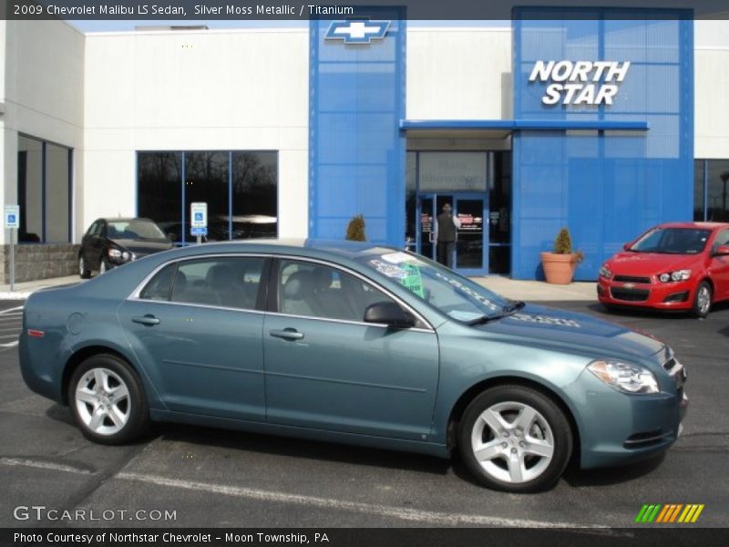 Silver Moss Metallic / Titanium 2009 Chevrolet Malibu LS Sedan