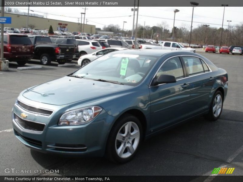 Silver Moss Metallic / Titanium 2009 Chevrolet Malibu LS Sedan