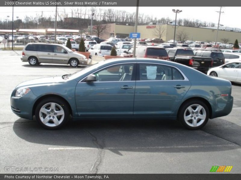 Silver Moss Metallic / Titanium 2009 Chevrolet Malibu LS Sedan