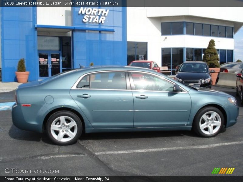 Silver Moss Metallic / Titanium 2009 Chevrolet Malibu LS Sedan