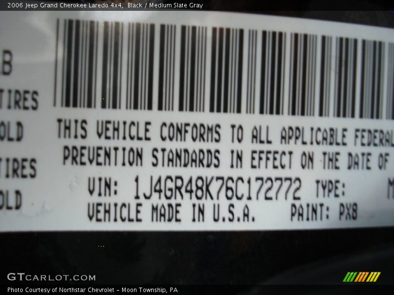 Black / Medium Slate Gray 2006 Jeep Grand Cherokee Laredo 4x4
