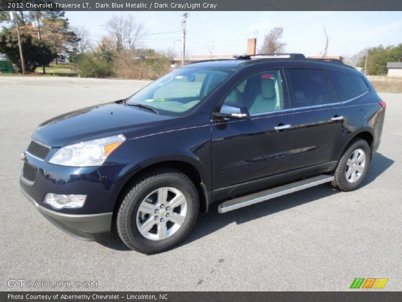 Dark Blue Metallic / Dark Gray/Light Gray 2012 Chevrolet Traverse LT