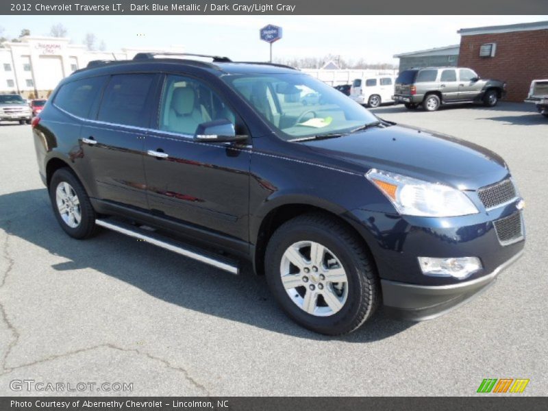 Dark Blue Metallic / Dark Gray/Light Gray 2012 Chevrolet Traverse LT