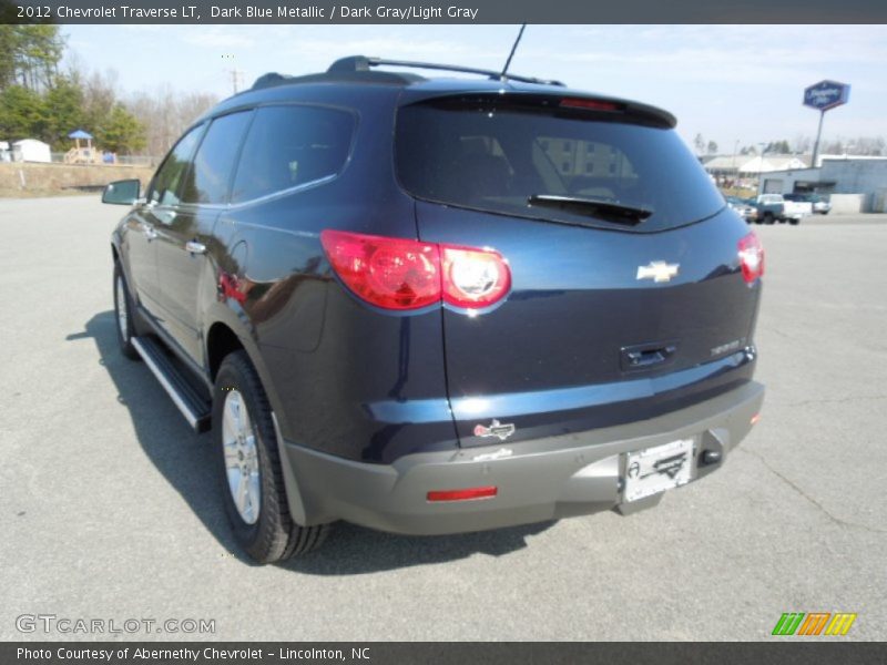 Dark Blue Metallic / Dark Gray/Light Gray 2012 Chevrolet Traverse LT