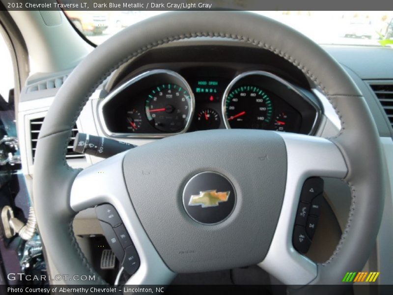 Dark Blue Metallic / Dark Gray/Light Gray 2012 Chevrolet Traverse LT