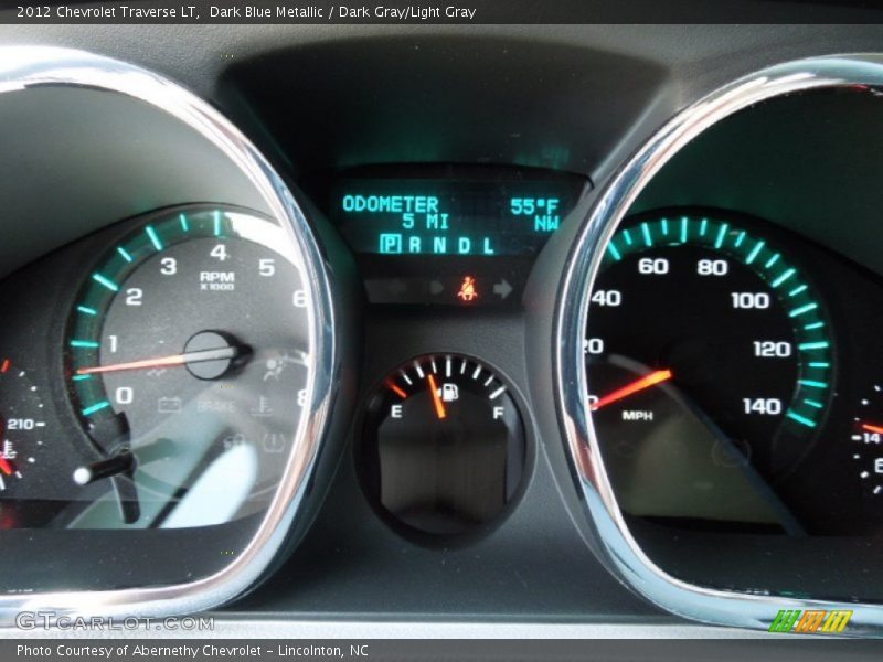 Dark Blue Metallic / Dark Gray/Light Gray 2012 Chevrolet Traverse LT