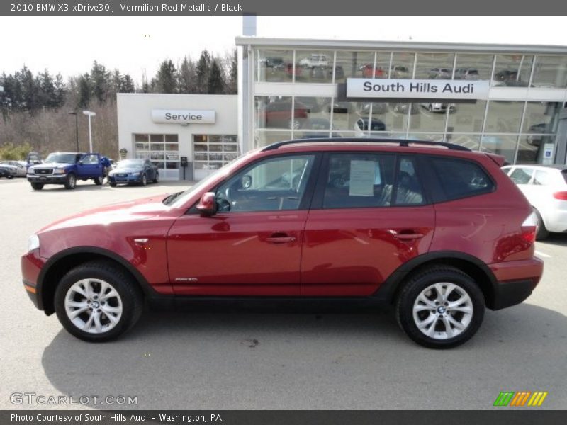 Vermilion Red Metallic / Black 2010 BMW X3 xDrive30i