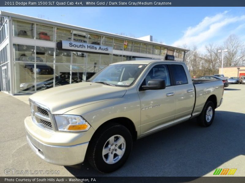 White Gold / Dark Slate Gray/Medium Graystone 2011 Dodge Ram 1500 SLT Quad Cab 4x4