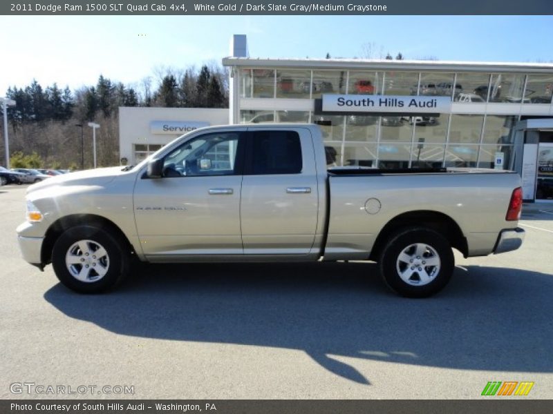White Gold / Dark Slate Gray/Medium Graystone 2011 Dodge Ram 1500 SLT Quad Cab 4x4
