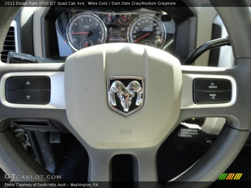 White Gold / Dark Slate Gray/Medium Graystone 2011 Dodge Ram 1500 SLT Quad Cab 4x4