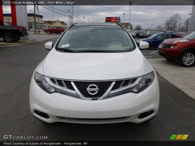 Pearl White / Beige 2012 Nissan Murano SL AWD