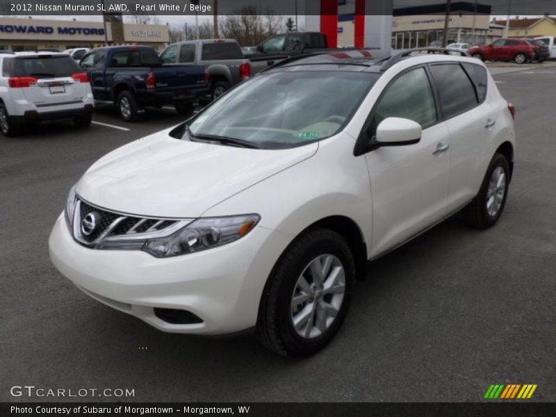 Pearl White / Beige 2012 Nissan Murano SL AWD