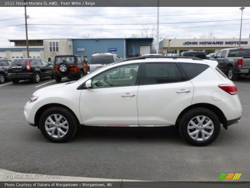 Pearl White / Beige 2012 Nissan Murano SL AWD