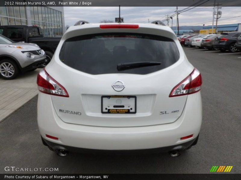 Pearl White / Beige 2012 Nissan Murano SL AWD