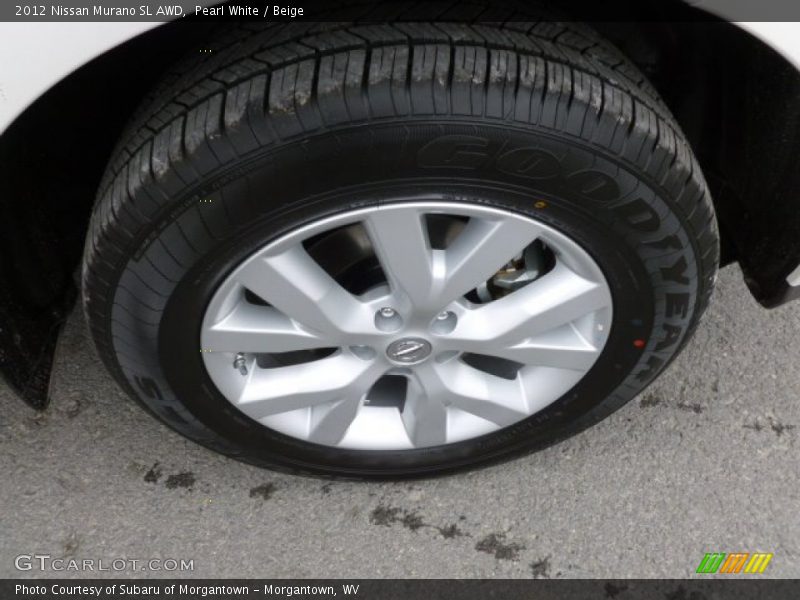 Pearl White / Beige 2012 Nissan Murano SL AWD