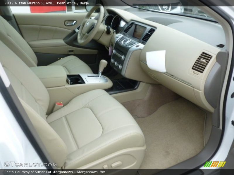 Pearl White / Beige 2012 Nissan Murano SL AWD
