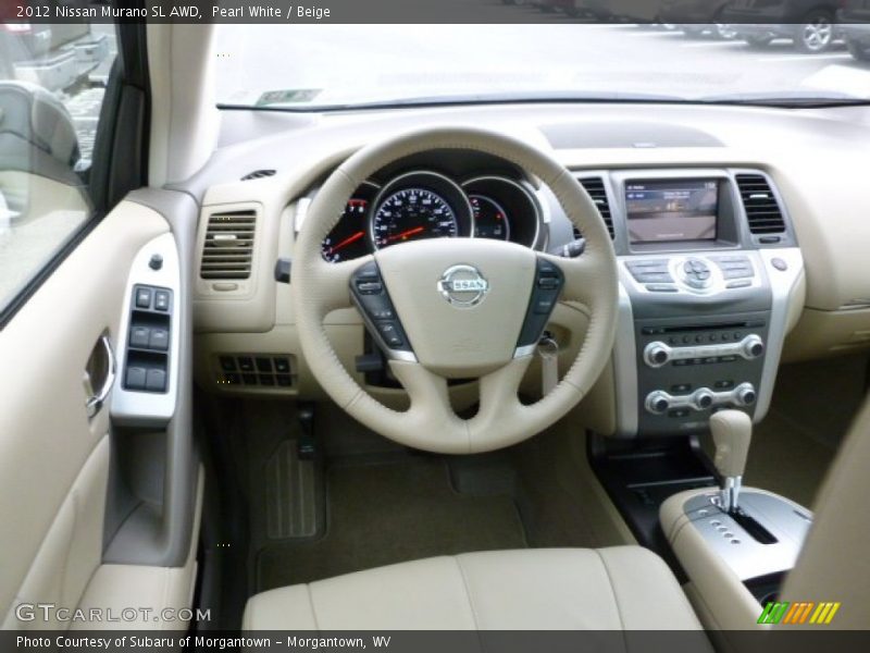 Pearl White / Beige 2012 Nissan Murano SL AWD