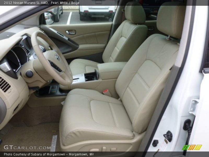 Pearl White / Beige 2012 Nissan Murano SL AWD