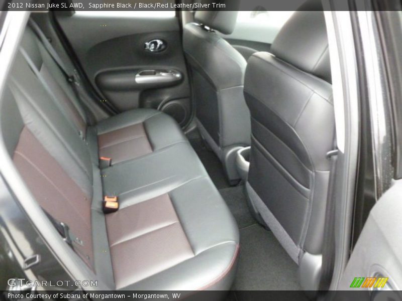  2012 Juke SL AWD Black/Red Leather/Silver Trim Interior