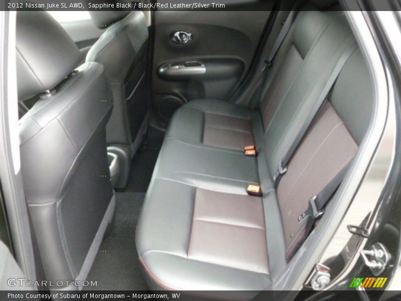  2012 Juke SL AWD Black/Red Leather/Silver Trim Interior