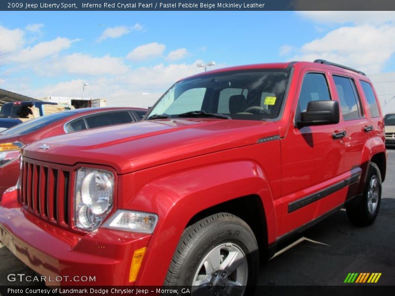 Inferno Red Crystal Pearl / Pastel Pebble Beige Mckinley Leather 2009 Jeep Liberty Sport