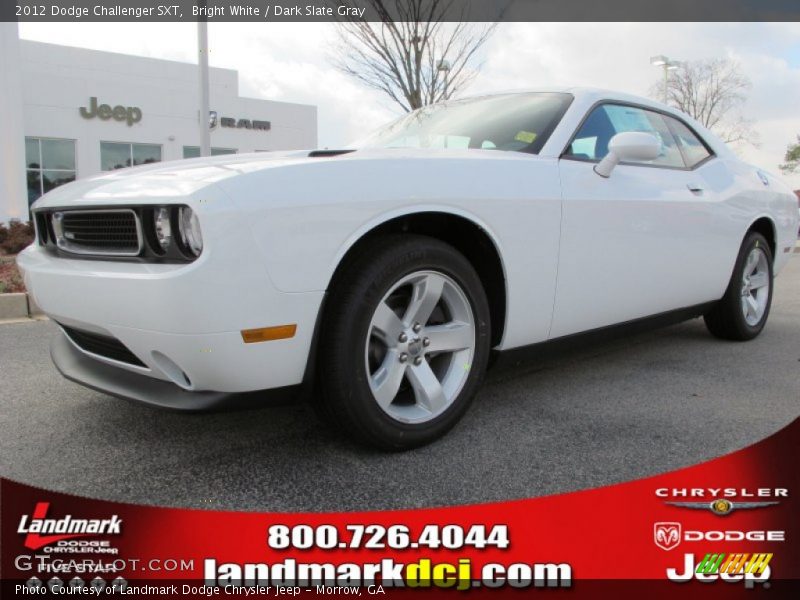 Bright White / Dark Slate Gray 2012 Dodge Challenger SXT